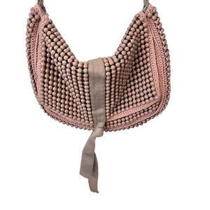 Hoss Intropia Crossbody beaded bag w/ flap/ Rosa Palo: NWT